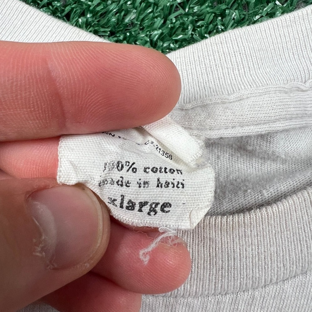 Vintage Hanes Apple Center Logo Distressed T-Shirt Mens XL Gray Early iPhone Y2K - Picture 3 of 9